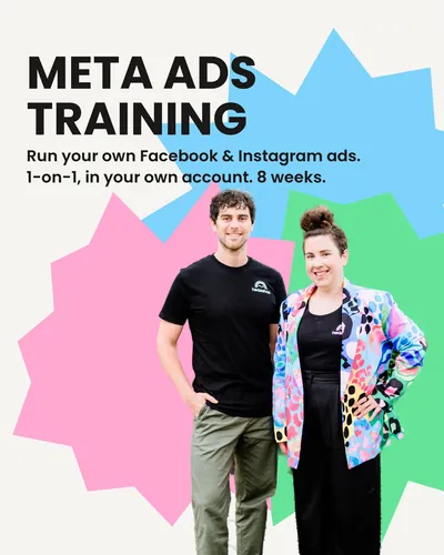 Hedgehog Meta Ads Training ad: run your own Facebook and Instagram ads, 1-on-1, in your own account, 8 weeks